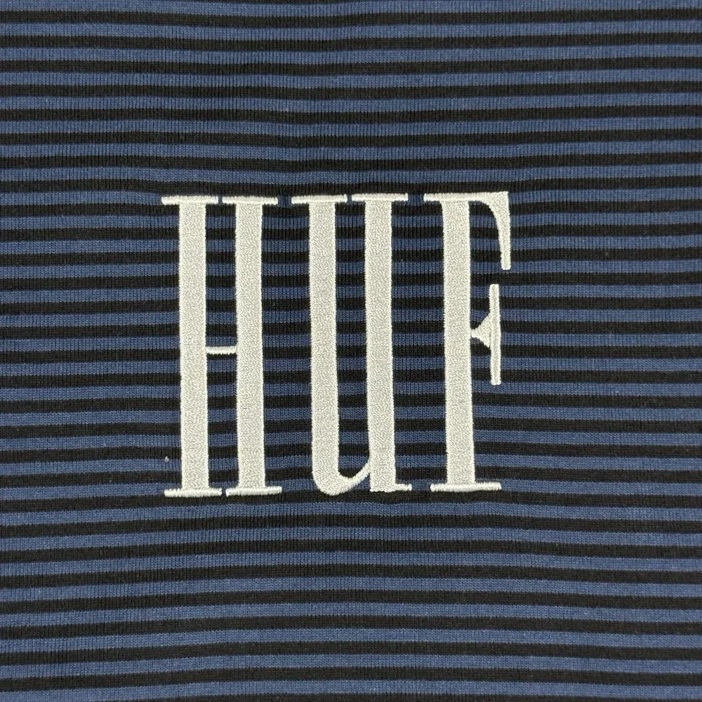 HUF Men's Size Large Striped Vilmos Long Sleeve‎ Knit Shirt